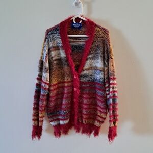 Aelfric Eden Fringe Striped Cardigan SZ S